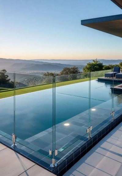 Premium glass fencing Dubai pool terrace safety barrier