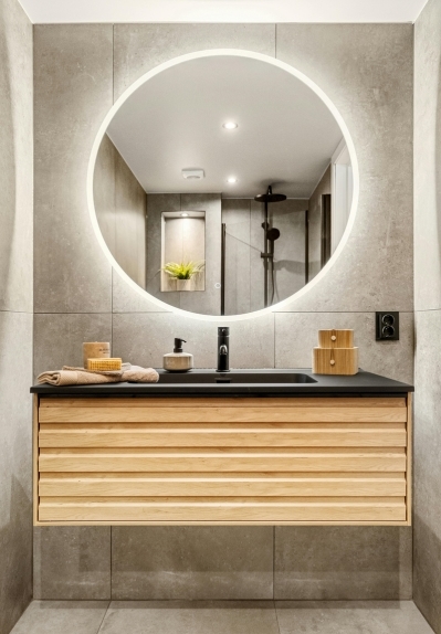 LED vanity mirrors Dubai bathroom mirror installation modern