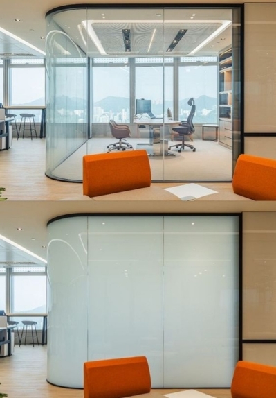 Smart switchable glass partition Dubai privacy on demand