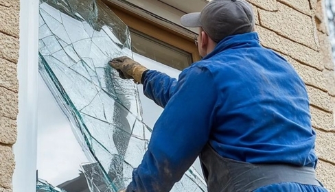 Tempered and laminated safety glass replacement with premium hardware, matched tint and edges, post-repair safety checks for doors and partitions